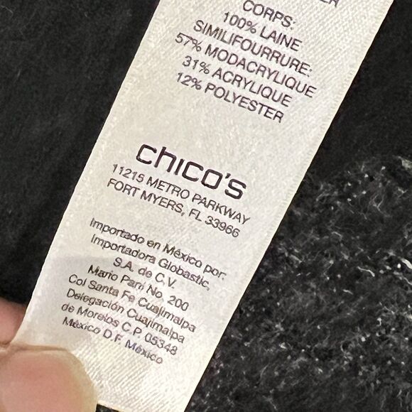 Chicos White Icy Fur Elsa Knit Cardigan Sweater Women’s Size 1 Medium 8 - Picture 10 of 11